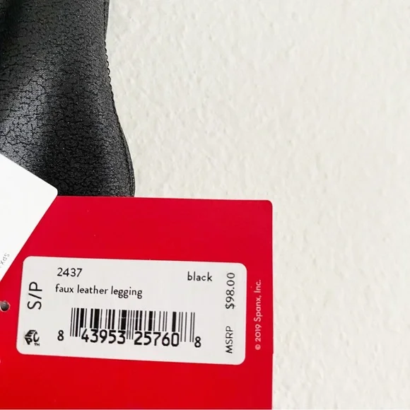 New Spanx Faux Leather Leggings Size S/P Black - Picture 4 of 10